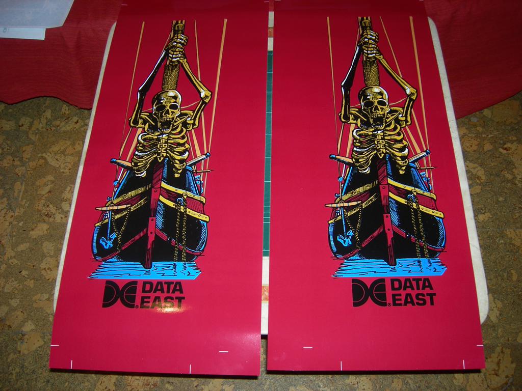 "Hook Backbox Pinball decals" (DATA EAST) printed in vinyl with gloss